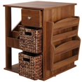 thumbnail image 3 of Gallerie Decor All-In-One Transitional Wood Revolving Side Table in Walnut, 3 of 5