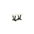 thumbnail image 2 of 7-Pc Mid Century Dining Set - Linen Fabric Chairs & Table - Black/White, 2 of 5