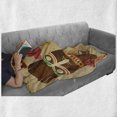 thumbnail image 6 of Tiki Bar Soft Flannel Fleece Throw Blanket, Polynesian Tropical Drink Retro Typography and Flora Old Aged Design, Cozy Plush for Indoor and Outdoor Use, 70" x 90", Multicolor, by Ambesonne, 6 of 6
