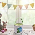 thumbnail image 1 of Harpily Easter Basket Holiday Rabbit Bunny Printed Canvas Gift Carry Candy Bag, 1 of 4
