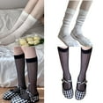 thumbnail image 2 of Milue Women Japanese Thin Tube Socks Sweet Knee High Tights Summer Seet Loose Socks, 2 of 20