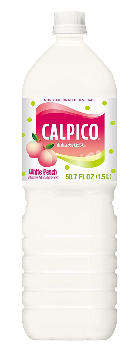 Calpico Soft Drink, Peach, 50.7 Fl Oz (Pack of 2)