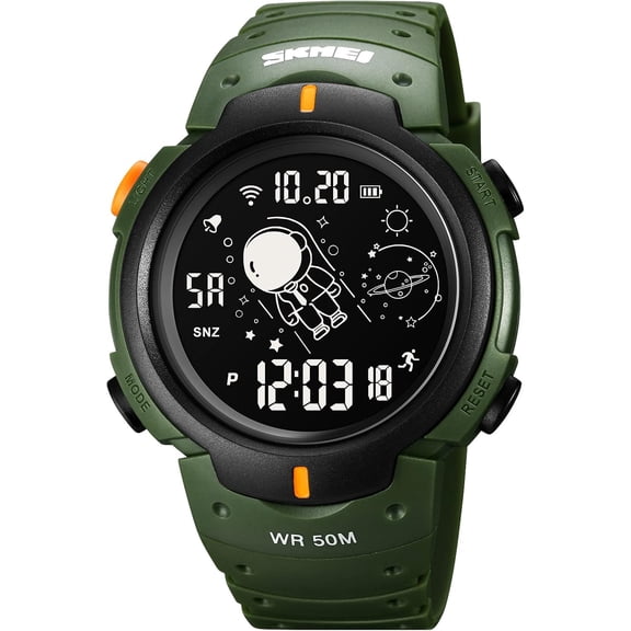 SKMEI Digital Watch Men, Mens Digital Sports Watch LED Screen Military Waterproof Wrist Watches for Men Casual Stopwatch Alarm Countdown Army Watch