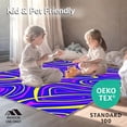 thumbnail image 4 of ODIKA 5'x7' Machine Washable Non-Slip Area Rug, Kinetic Graphic with Abstract Zigzag Trails and Highlights High Traffic Rug with Pad, Blue, 700120, 4 of 8
