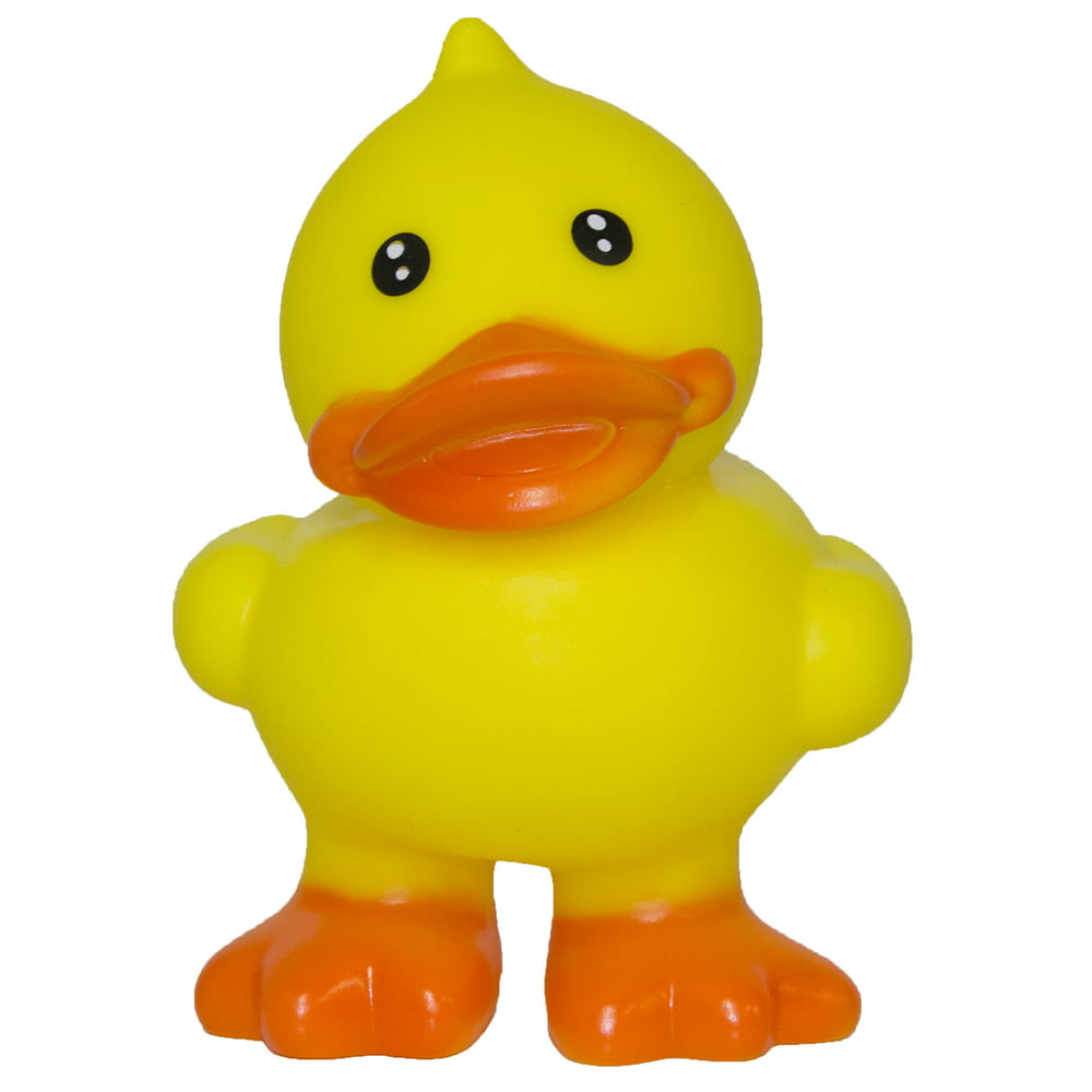Large 6.5 Inch Tall Squeezable Squeaking Soft Rubber Duck Ducky ...