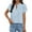 Light Blue, variant on Staron Summer Blouses for Women Casual V Neck Short Sleeve Pleated Tunic Top Scooped Neck Petal Sleeve Cropped Shirt, White XXL