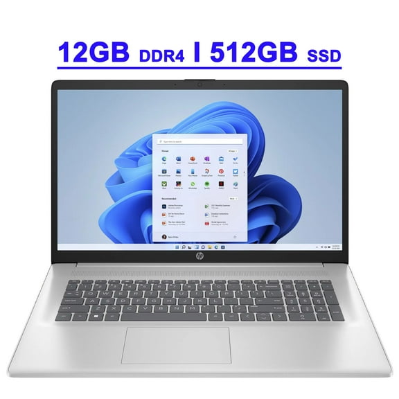 HP 17 Premium Business Laptop 17.3" FHD IPS Anti-Glare Display 13th Generation Intel 10-Core i5-1335U Processor 12GB DDR4 512GB SSD Intel Iris Xe Graphic Backlit Keyboard USB-C HDMI Win11 Silver