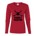 thumbnail image 2 of Wild Bobby, Family Tradition Buck Hunting, Hunting, Women Graphic Long Sleeve Tee, Red, XX-Large, 2 of 4