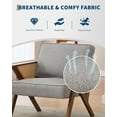 thumbnail image 5 of Mid Century Modern Accent Chair Armchair, Upholstered Linen Living Room Accent Armchair with Wood Frame, Farmhouse Chair Indoor Corner Chair for Living Room Bedroom, 5 of 7