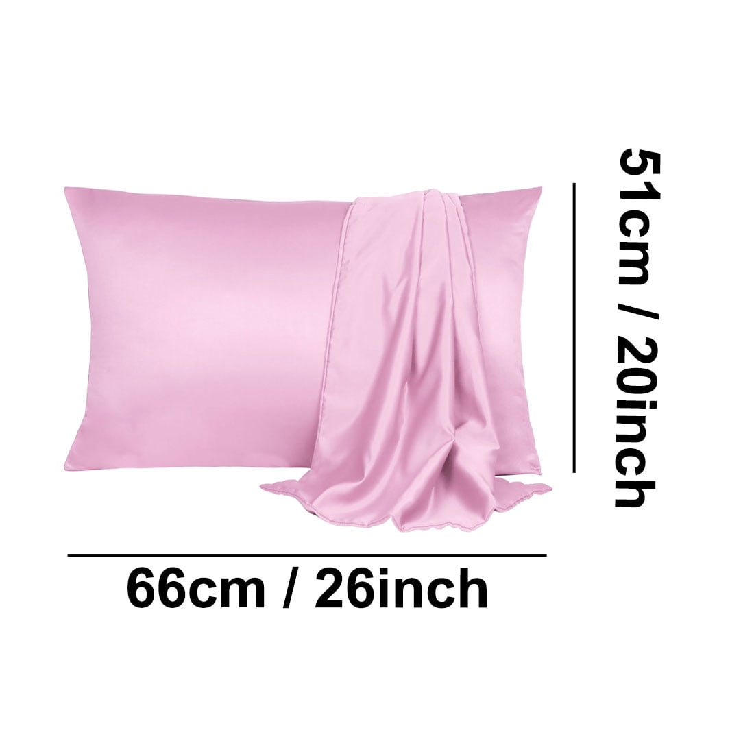 PiccoCasa 4 Pack Silk Satin Pillowcases Envelope Pillow Covers Standard Lilac