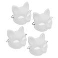 thumbnail image 3 of 4 Pcs Blank Cat Masks with Mesh for DIY Halloween Paintable Plastic Cat Masks for Creative DIY Projects Cat Masks for Cosplay, 3 of 4