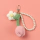 thumbnail image 3 of Llavero con tulipán tejido a mano de lana, colgante para mujer, bonito adorno para bolso de teléfono móvil con flores abullonadas, 3 of 4