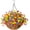 Blend Color, variant on Artificial Daisy Flower in Basket, Hanging Flowers Basket Centerpieces, Outdoors & Indoors Flowers in Coconut Lining Hanging Baskets for The Decoration of Courtyard (Blend Color)