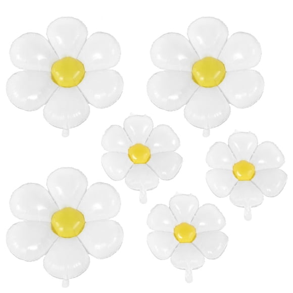 Balloons Balloon Daisy Flower Floral Party White Birthday Foil Mylar Shaped Latexdecorations Wedding Anniversary