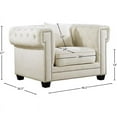 thumbnail image 6 of Meridian Furniture Bowery Tufted Velvet Accent Chair in Cream, 6 of 6