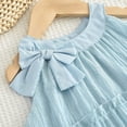 thumbnail image 6 of mgoYE Flower Girl Dress Toddler Girl Summer Dress Little Girls Casual Beach Party Bowknot Sling Sundress(Light Blue,6-7 Years), 6 of 8