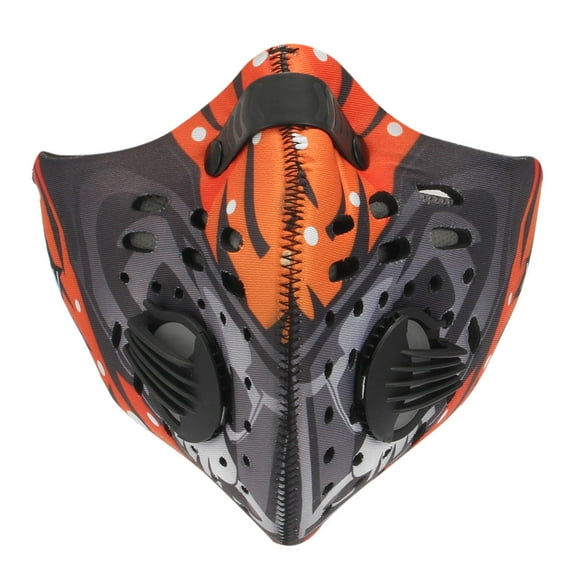 Cycling Face Mask with Active Carbon Filter with Breathing Valve for Outdoor Sports , Cycling,Camping Travel Orange Color