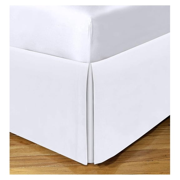 Space Maker Extra-Long 21" Drop Length Bed Skirt, Queen, White