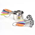 thumbnail image 1 of Juego de 10 Piezas, Juego de Tazas Medidoras de Metal Anidadas, con Mango de Silicona Suave, para Secar e Ingredientes Líquidos, Cocinar y Hornear (Color), 1 of 5