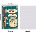 thumbnail image 2 of "Odio mi trabajo, por favor". Divertido cartel de hojalata con diseño de cepillo de dientes y papel higiénico, 30 x 20 cm, para baño., 2 of 7