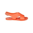 thumbnail image 2 of Qupid CB53 Women PVC Matte Jelly Open Toe Cross Strap Slingback Flat Sandal, 2 of 5