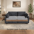 thumbnail image 4 of Aiho 75" L Loveseat Sofa, Comfy Corduroy Fluffy Couch with Deep Seat with Double Layer Cushions for Living Room, Apartment, Bedroom, Bedroom - Dark Gray, 4 of 8