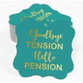 thumbnail image 2 of Inkdotpot Pack Of 100 Real Gold Foil Bracket Shape Paper Tags Good Bye Tension Hello Pension Retirement Favor Hang Tags, 2 of 7
