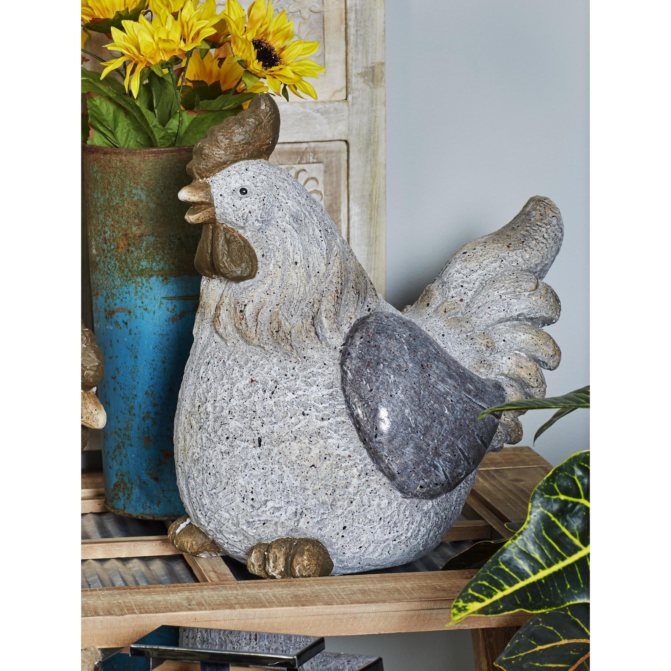 DecMode 16" Indoor Outdoor Chicken Garden Sculpture