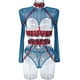 thumbnail image 1 of Ropa interior sexy de tres piezas con cinturón y cuello de estilo europeo y americano para discoteca, 1 of 6