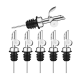 thumbnail image 1 of 6 piezas de vertedores de botellas de licor de acero inoxidable con peso, dispensador automático de aceite de oliva, pico vertedor de alcohol balsámico (plata), 1 of 7
