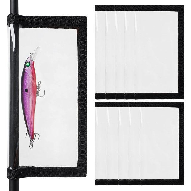 czcpp-Fishing Lure Wraps 10 Packs Durable Clear PVC Lure Covers Keeps Fishing Safe Easily See Lures Fishing Hook Covers Bait Storage Keeps Children, Pets and Fishermen Safe from Sharp Hook