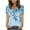 Blue 2, variant on Charella Women's Summer Tops V Neck Button up Basic Tee Floral Printed Short Sleeve Shirts Casual Loose Fit Clothes (2XL, Blue 1)