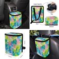 thumbnail image 4 of XYZCANDO Tropical Leaf Print Car Coasters Trash Can Lipstick Cover Handbrake Cover Fender Cover Keychain Seat Belt Cover Armrest Cover Steering Wheel Cover Car Cushion Cover Fashion, 4 of 7