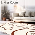 thumbnail image 2 of ODIKA 4' x 6' Machine Washable Non-Slip Area Rug, Art Nouveau Swirl High Traffic Rug, Brown, 554607, 2 of 7