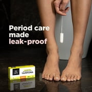 Pee Safe 100% Organic Cotton Tampon, Super Plus Absorbency, Non Applicator Tampons (Pack of 16)