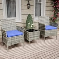 thumbnail image 5 of EastVita 3 Piece Patio Set PE Rattan Patio Conversation Set with 2 Chairs and 1 Coffee Table Outdoor Patio Furniture Set for Patio Front Porch Balcony Bistro - Grey, 5 of 8