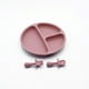 thumbnail image 1 of Silicona Flexible Portátil Bebé Plato Cuchara Tenedor Juego Lavable Mano Color sólido Vajilla segura Recién nacido Gadgets de cocina Rojo seitruly BA000380-01, 1 of 7
