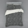 thumbnail image 2 of Ambesonne Grey Bedding Set 3 Pcs, Fern Leaves Flowers, Twin XL, Black and Grey, 2 of 3