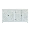 thumbnail image 4 of 60"White Accent Cabinet with 4 Doors, Rustic Wood Sideboard Pantry Cabinet - Versatile Buffet Cabinet with Storage for Home Decor and Organization chic cabinet, 4 of 13
