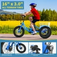 thumbnail image 2 of Ficisog 16" Kids Electric Trike for Beginner Riders, Fat Tire 3 Wheel Electric Bikes for Boys Girls, 250W 24V Electric Tricycle, Aluminum Frame Motored Trike with Rear Basket and Removable Battery, 2 of 10