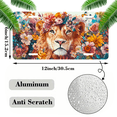thumbnail image 2 of 1 Pcs License Plate Covers & Frames, Lion with Flower Crown For Decorative Front, Waterproof For Decoration Aluminum License Plate Covers & Frames Cover For Men Women, 12" X 6", 2 of 7