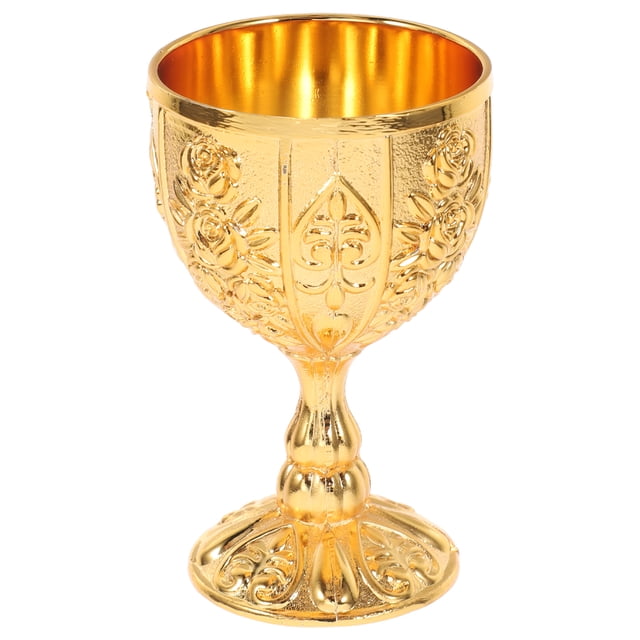 Copa de vino de latón, cáliz, copa, taza vikinga medieval dorada, vaso gótico para beber, copa de altar budista de metal, copa sagrada para beber, copa de ofrenda de agua de Buda vintage