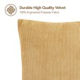 thumbnail image 3 of Deconovo Corduroy Fundas de cojines Juego de 4 – Machine Washable Home Decor for Sofa, Dormitorio | Almond Buff, 18x18 Inch, 3 of 6