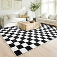 thumbnail image 7 of Lochas Checkered Area Rugs Checkerboard Rug Plaid Carpet for Living Room Bedroom Home Decor,4'x6',Black&White, 7 of 7