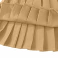 thumbnail image 6 of Rggeeun Toddler Girls Skirt Solid Color Pleated Ruffle Elastic High Waist Knee Length A Line for Summer Party Lovely Skirts,Brown,5-6 Years, 6 of 8