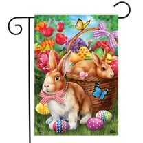 Briarwood Lane Bunnies and Basket Easter Garden Flag