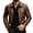 hgg071-Brown, variant on Men's Solid Vintage Moto Zip Pocket Long Sleeve Hoodless Faux Leather Jacket, Casual Outerwear for Street Style