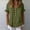 Army Green, variant on Blouses for Women Short Sleeve Shirts Casual Pink Cotton Linen Summer Shirt Relaxed Fit Ruffle V Neck Pullover Women's Tops