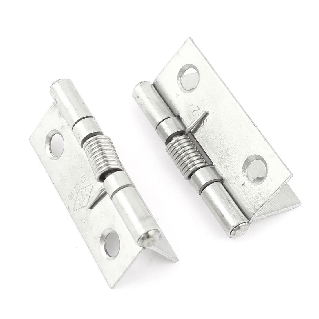 Uxcell 2pcs Spring Loaded Silver Tone Metal Window Door Hinges