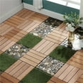 thumbnail image 6 of Miniyam 22 Pcs Interlocking Deck Tiles, 12" x 12", Wood-Plastic, for Outdoor Balcony Garden, Oak, 6 of 8